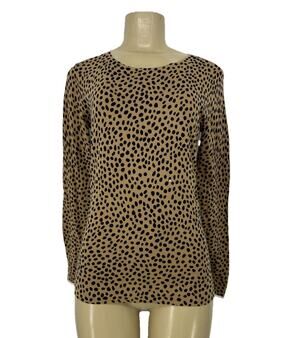 NEW J. Crew XS Women Teddie Sweater Pullover Lightweight Animal Print F103